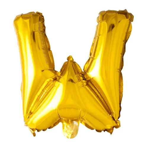 Letter Ballon W Goud - 41 cm - Ballonnenshop.nl