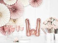 Letter Ballon W Rose Goud - 35 cm - Ballonnenshop.nl