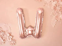 Letter Ballon W Rose Goud - 35 cm - Ballonnenshop.nl