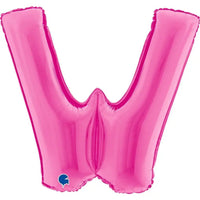 Letter Ballon W Roze - 102 cm - Ballonnenshop.nl
