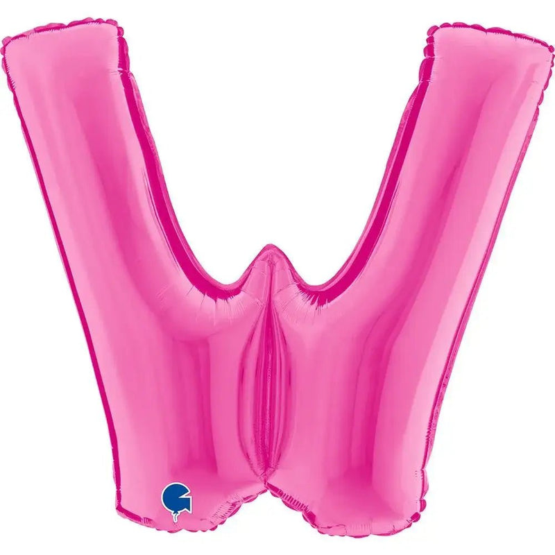 Letter Ballon W Roze - 102 cm - Ballonnenshop.nl