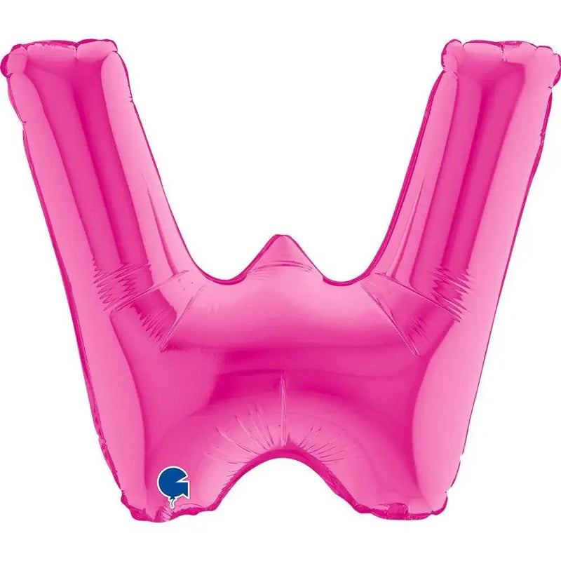 Letter Ballon W Roze - 35 cm - Ballonnenshop.nl