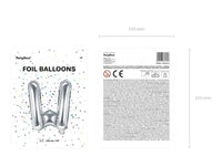 Letter Ballon W Zilver - 35 cm - Ballonnenshop.nl