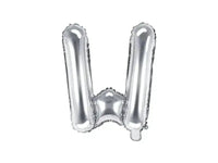 Letter Ballon W Zilver - 35 cm - Ballonnenshop.nl