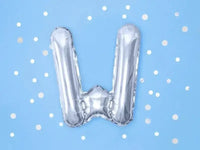 Letter Ballon W Zilver - 35 cm - Ballonnenshop.nl