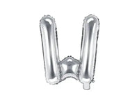 Letter Ballon W Zilver - 35 cm - Ballonnenshop.nl