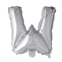 Letter Ballon W - Zilver - 41 cm - Ballonnenshop.nl