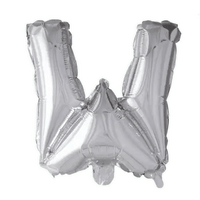 Letter Ballon W Zilver - 41 cm - Ballonnenshop.nl