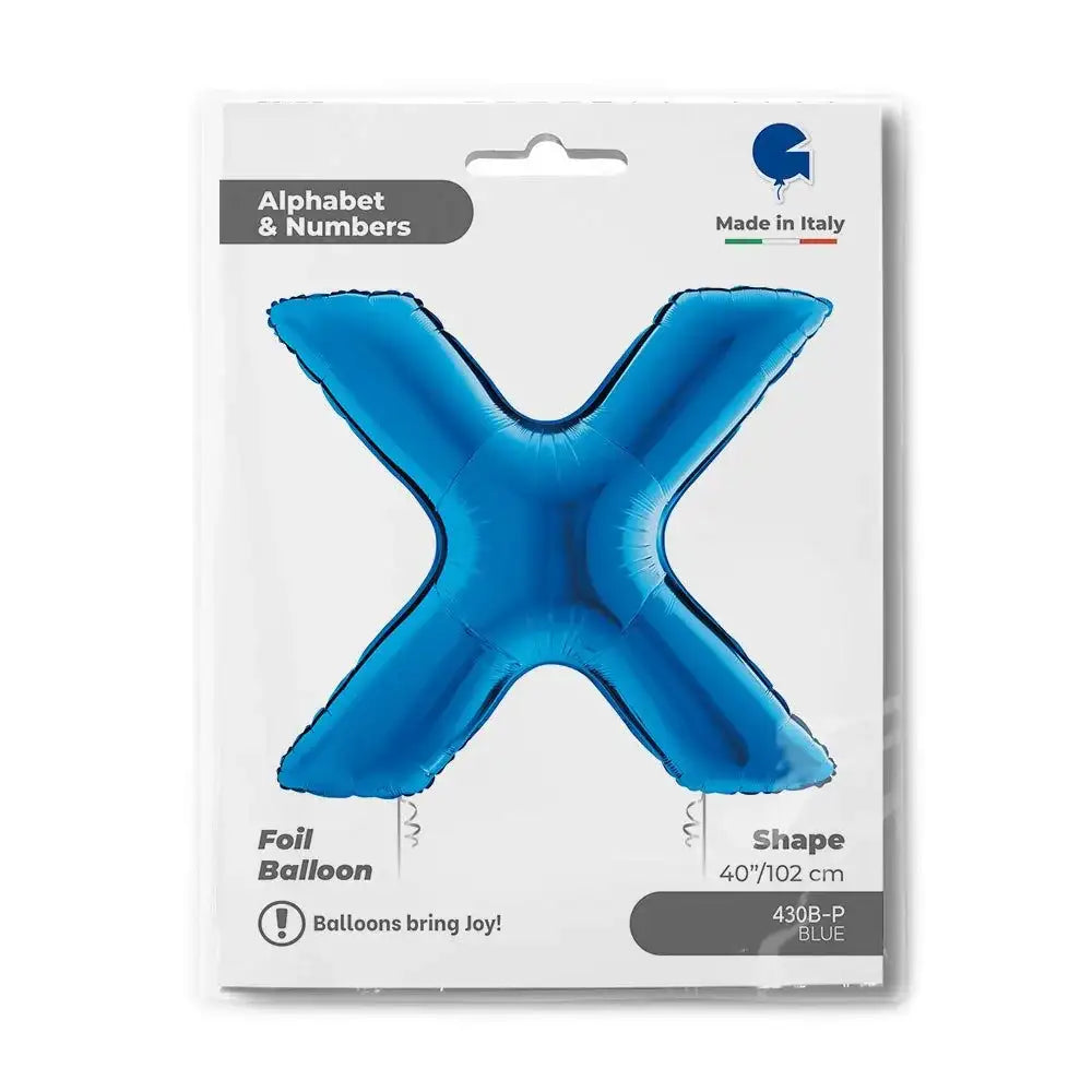 Letter Ballon X Blauw - 102 cm - Ballonnenshop.nl