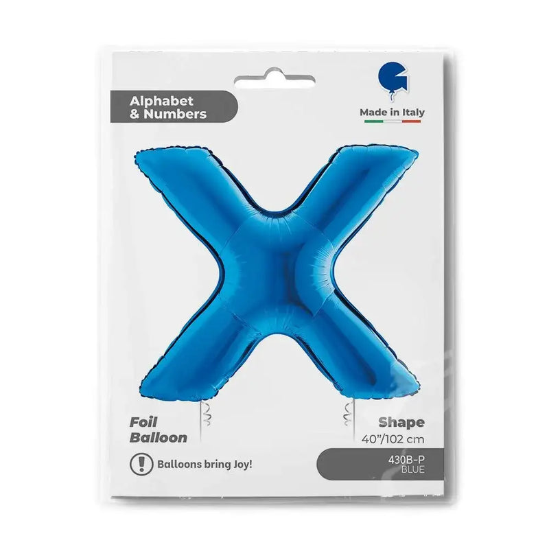 Letter Ballon X Blauw - 102 cm - Ballonnenshop.nl