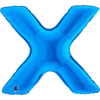 Letter Ballon X Blauw - 102 cm - Ballonnenshop.nl