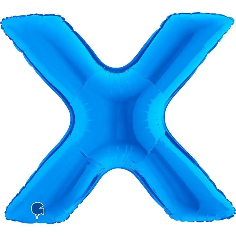 Letter Ballon X Blauw - 102 cm - Ballonnenshop.nl