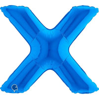 Letter Ballon X Blauw - 35 cm - Ballonnenshop.nl