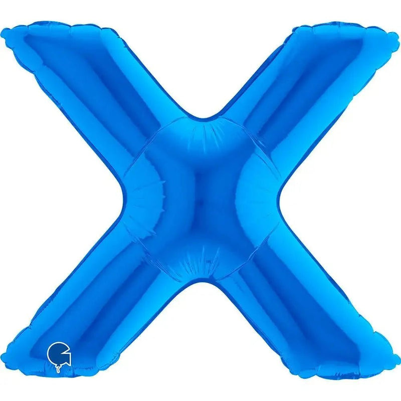 Letter Ballon X Blauw - 35 cm - Ballonnenshop.nl