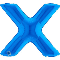Letter Ballon X Blauw - 35 cm - Ballonnenshop.nl