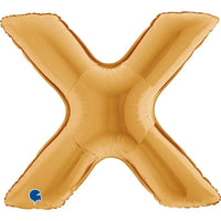 Letter Ballon X Goud 102 cm - Ballonnenshop.nl