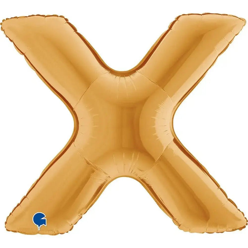 Letter Ballon X Goud 102 cm - Ballonnenshop.nl