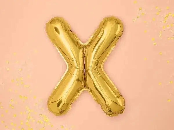 Letter Ballon X Goud - 35 cm - Ballonnenshop.nl