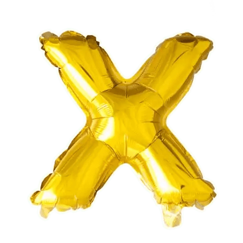 Letter Ballon X Goud - 41 cm - Ballonnenshop.nl