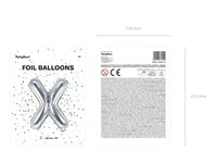 Letter Ballon X Zilver - 35 cm - Ballonnenshop.nl