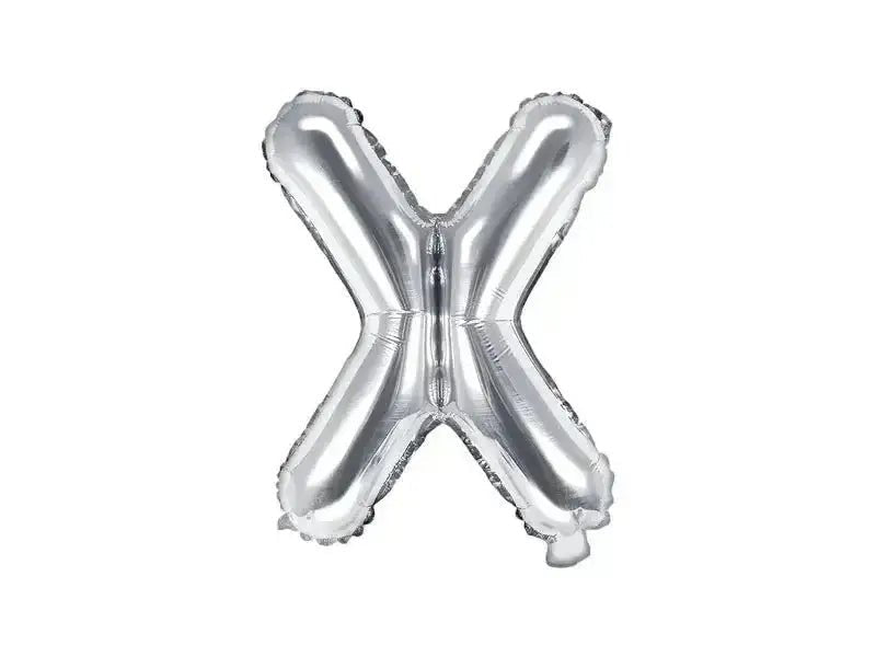 Letter Ballon X Zilver - 35 cm - Ballonnenshop.nl