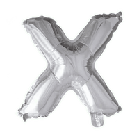 Letter Ballon X Zilver - 41 cm - Ballonnenshop.nl