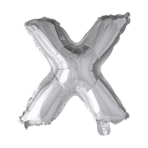 Letter Ballon X Zilver - 41 cm - Ballonnenshop.nl