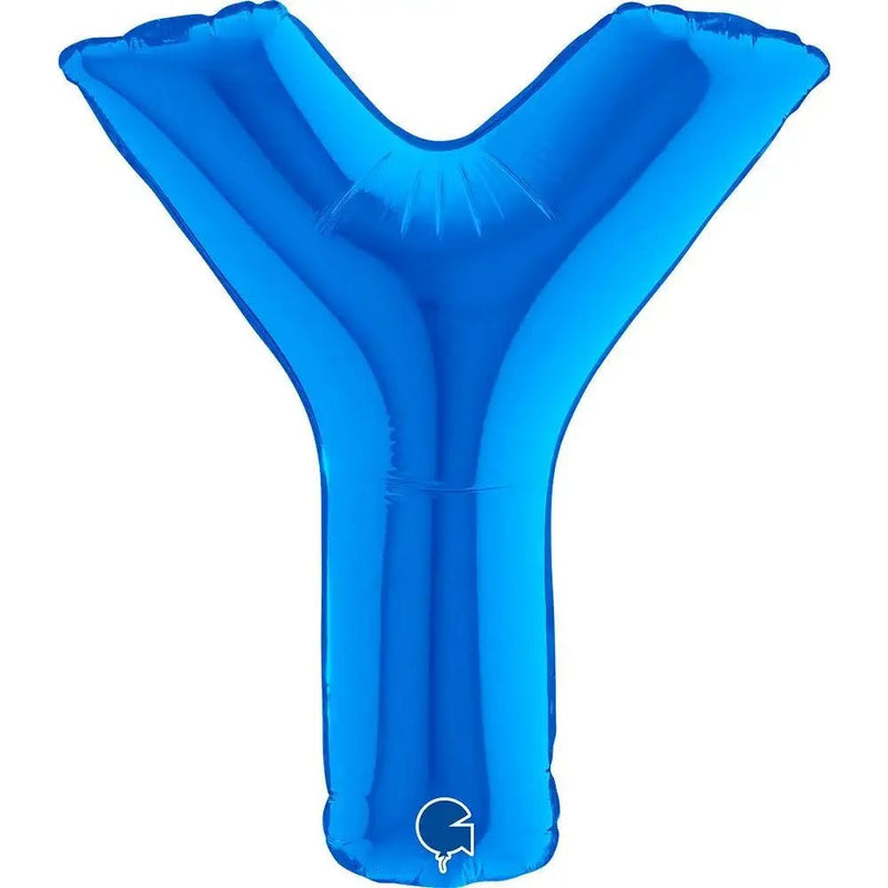 Letter Ballon Y Blauw - 35 cm - Ballonnenshop.nl