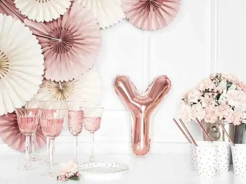 Letter Ballon Y Rose Goud - 35 cm - Ballonnenshop.nl