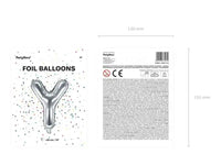 Letter Ballon Y Zilver - 35 cm - Ballonnenshop.nl