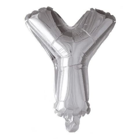 Letter Ballon Y Zilver - 41 cm - Ballonnenshop.nl