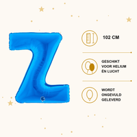 Letter Ballon Z Blauw - 102 cm - Ballonnenshop.nl