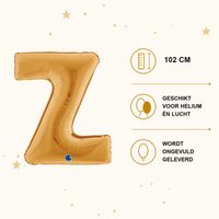 Letter Ballon Z Goud 102 cm - Ballonnenshop.nl