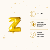 Letter Ballon Z Goud - 41 cm - Ballonnenshop.nl