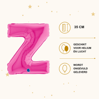 Letter Ballon Z Roze - 35 cm - Ballonnenshop.nl