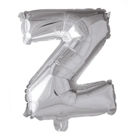 Letter Ballon Z Zilver - 41 cm - Ballonnenshop.nl