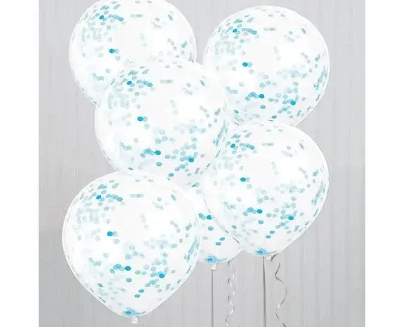 Licht Blauwe Confetti Ballonnen - 6 stuks - 30,5 cm - Ballonnenshop.nl