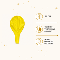 Licht Gele Mega Ballon 60 cm - Ballonnenshop.nl