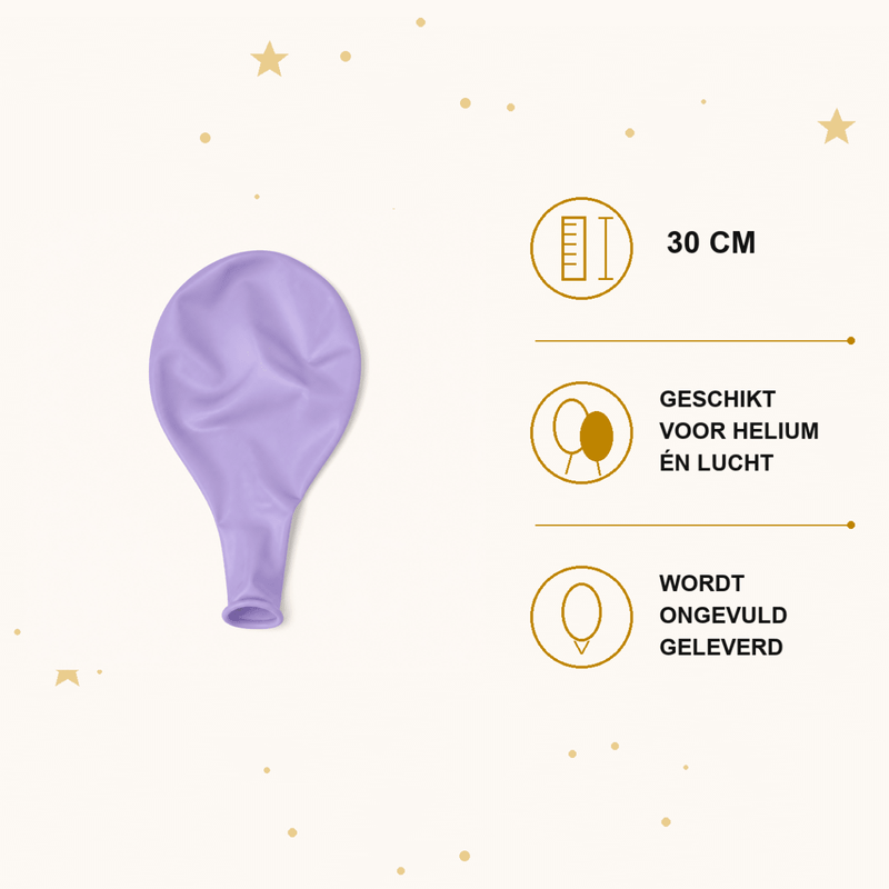 Licht Paarse Ballonnen 10 Stuks 30 cm - Ballonnenshop.nl