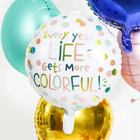 Life Gets Colorful Folie Ballon - 45 cm - Ballonnenshop.nl