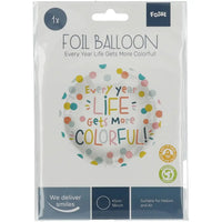 Life Gets Colorful Folie Ballon - 45 cm - Ballonnenshop.nl