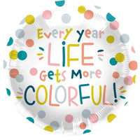 Life Gets Colorful Folie Ballon - 45 cm - Ballonnenshop.nl