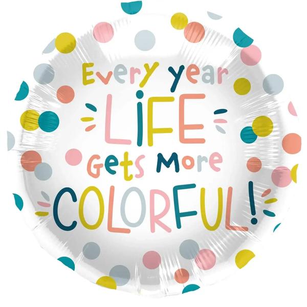 Life Gets Colorful Helium Ballon - Gevuld Met Helium - 45 cm - Ballonnenshop.nl