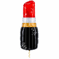 Lipstick Helium XL Ballon met dun metallic gouden lint op witte achtergrond – Ballonnenshop.nl