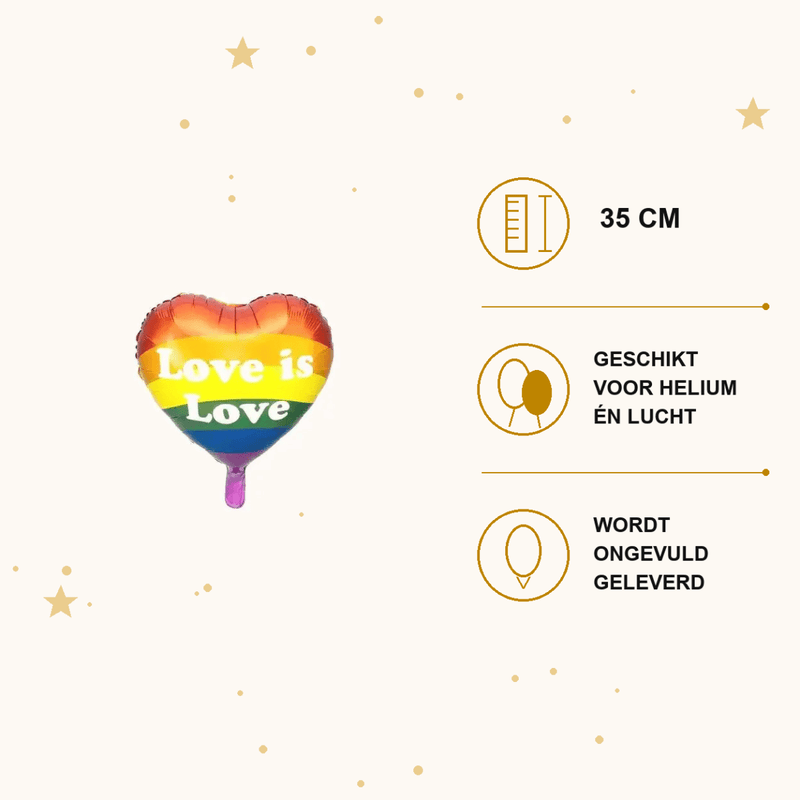 Love Is Love Folie Ballon 35 cm - Ballonnenshop.nl