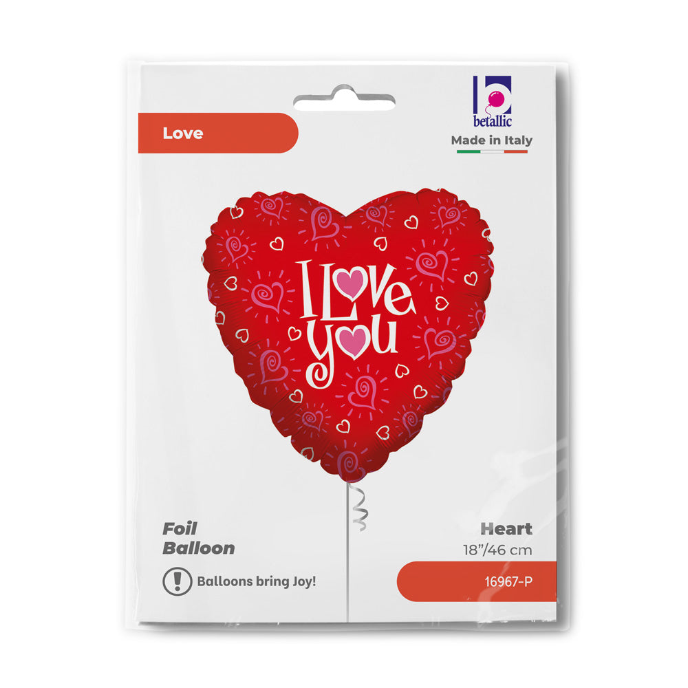 Hartjes Ballon - Love You Hearts - 45 cm