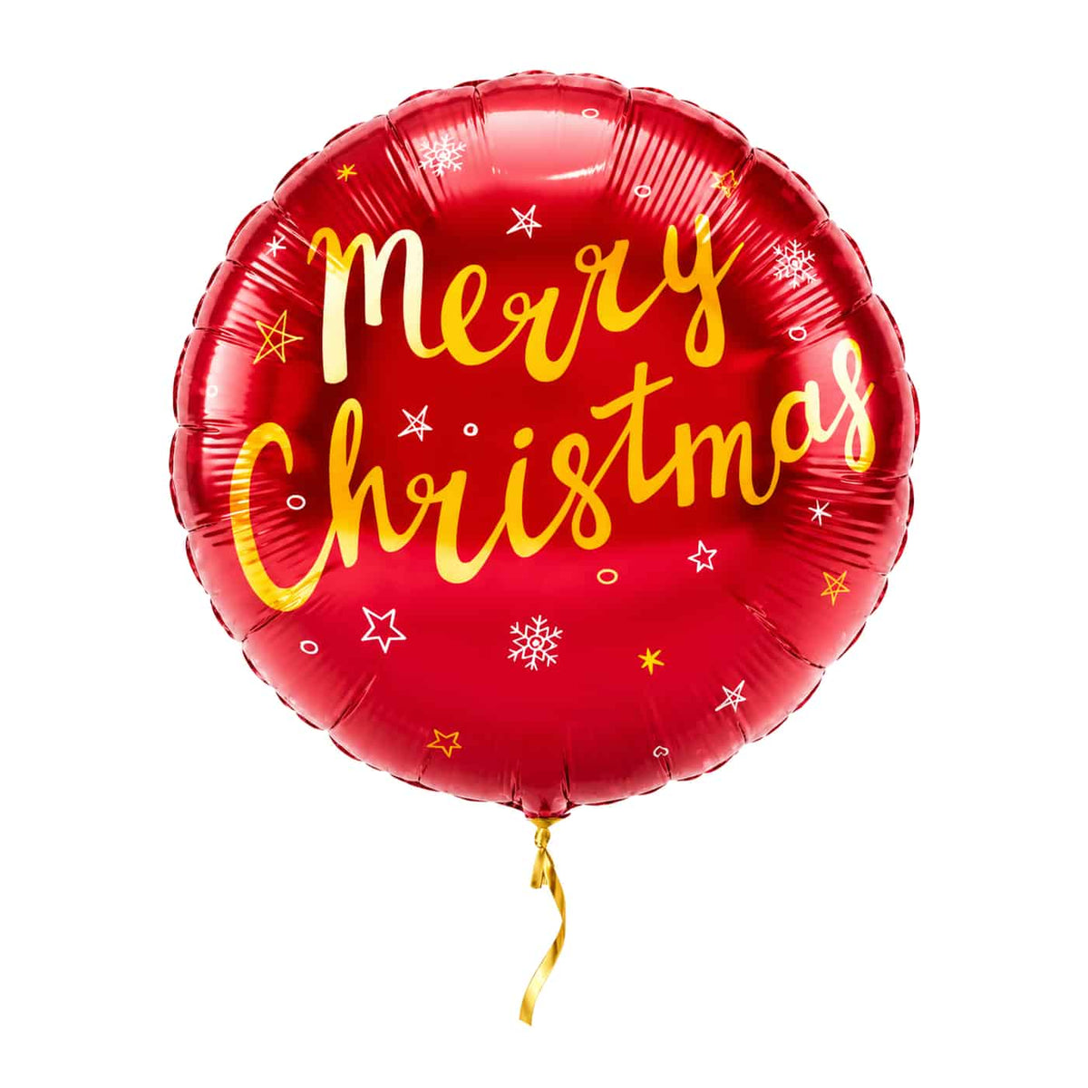 Merry Christmas Bordeaux Rood – met helium gevuld, met gouden lint