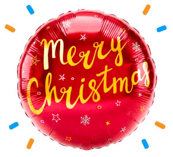 Merry Christmas Bordeaux Rood Helium Ballon - Gevuld Met Helium - 46 cm - Ballonnenshop.nl