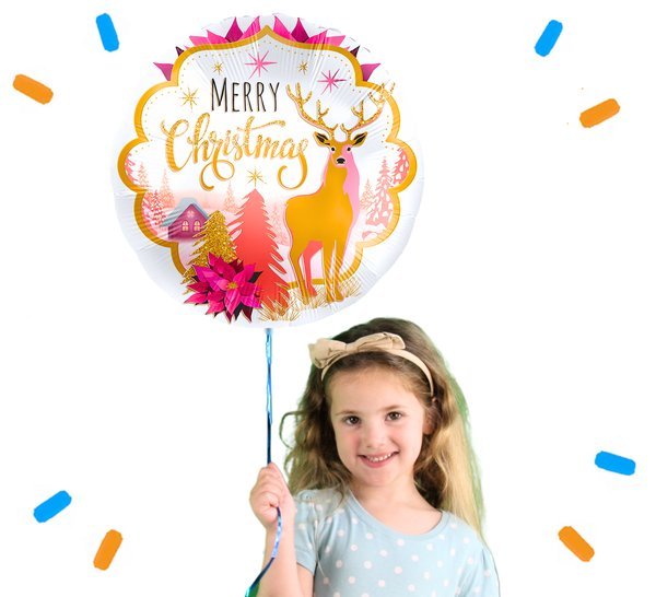 Merry Christmas Helium Ballon - Gevuld Met Helium - 46 cm - Ballonnenshop.nl