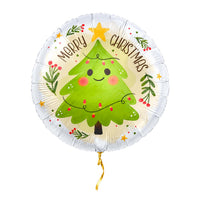 Merry Christmas Kerstboom Ballon – met helium gevuld, met gouden lint